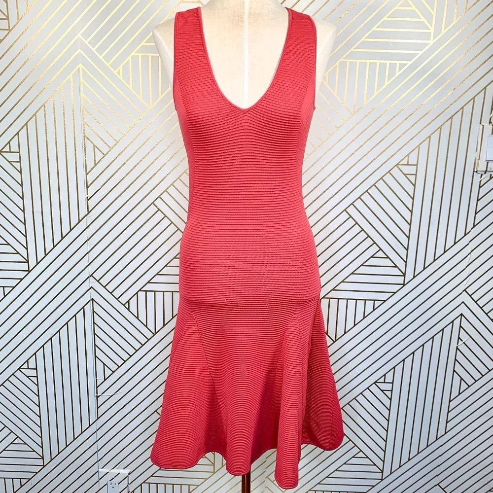 Faith Connexion Red Ottoman Knit Fit & Flare‎ Dress